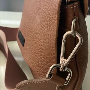 Prune brown soft leather crossbody